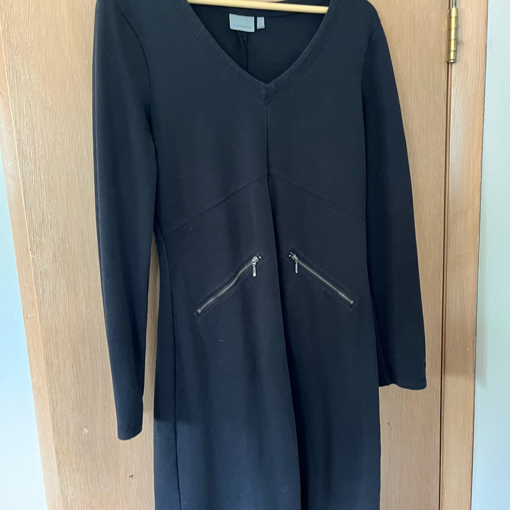 Athleta Ponte Celebration Black Dress, Large Tall